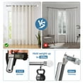 thumbnail image 5 of Urbanest Crystal Ball Flat Button 1" 5/8" Double Drapery Curtain Window Rod Set - 48" to 84", Brushed Steel, 5 of 6