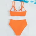 thumbnail image 5 of SUYIDA 4T Bathing Suits For Girls 2 Piece Swimsuit Solid Spaghetti Strap Bikini Sets Beach Bathing Suit Swimwear for Teen Girls Orange,8-9 Years, 5 of 5