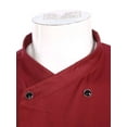 thumbnail image 4 of TiaoBug Unisex Men Chef Jacket Short Sleeve Chef Coat Restaurant Kitchen Work Uniform Cook Shirts Tops Burgundy Short Sleeve L, 4 of 7