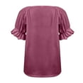thumbnail image 7 of Babysbule Women Summer Tops Shirts Womens Casual Solid Color Square Neck Short Sleeve Tops Blouses, 7 of 7