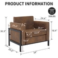 thumbnail image 2 of Walsport Faux Leather Reading Accent Chair with Metal Frame, Upholstered Wide Armchair, Single Sofa Chair for Living Room,Bedroom(Brown), 2 of 7