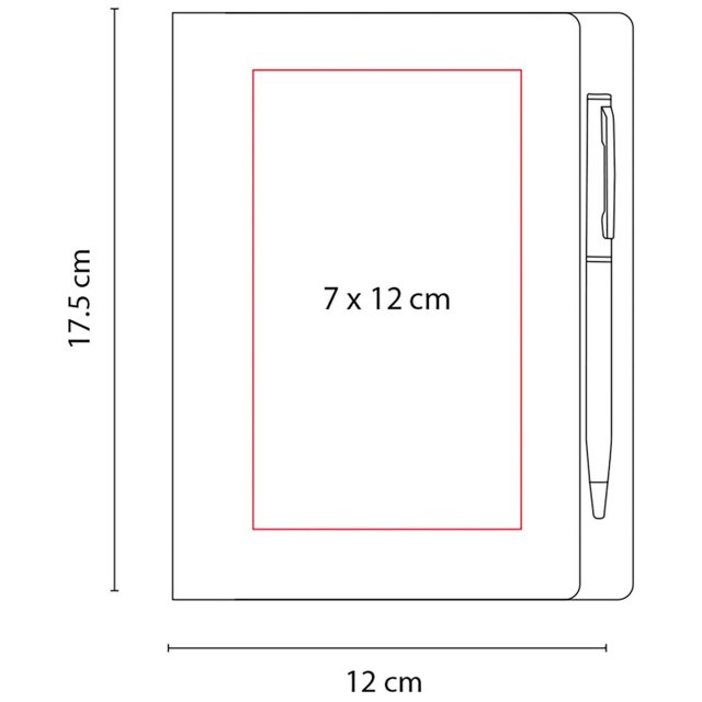Libreta funne con 80 hojas de raya/Espacio para bolígrafo gris 12 x 17.5