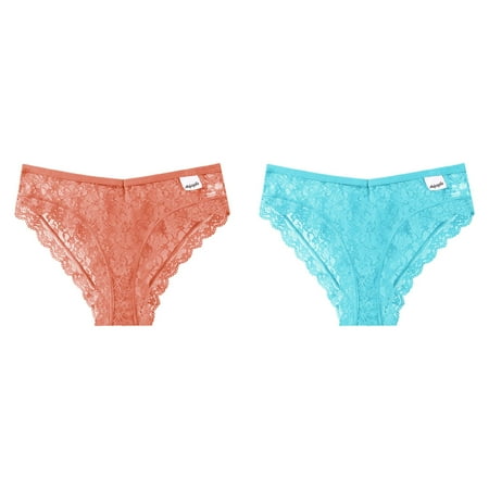 (2-Pack) 2025 New Women Lace Panties Mid Lady Slim Waist Trainer Plus Size Waist Breathabley Hollow French Cut Panties for Women Mesh Cotton Crotch Briefs