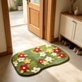 thumbnail image 6 of Eolstice Irregular Floral Doormat, Green Flocked Non Slip Rug, Washable Absorbent Entrance Mat, Front Door Home Entryway Floor Carpet, 6 of 7