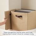 thumbnail image 2 of Ornavo Home 10.5 x 10.5 Storage Cube Bins, 6 Pack Jute Baskets, Fabric Storage Bins Shelf Basket Cube Organizer for Closet Foldable Collapsible with Leather Handles, 2 of 8