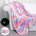 thumbnail image 1 of Manta que brilla en la oscuridad, regalo para niña de unicornio, manta de fiesta de unicornio, juguete que brilla para niña, manta suave para niños, para niñas de 1 a 10 años, cumpleaños, Navidad, Ha JAMW Sencillez, 1 of 5
