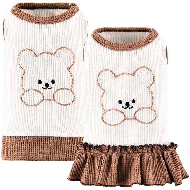Paquete de 2 camisetas y vestidos para perros Cooling Waffle Puppy Kitten Chaleco sin mangas Chaleco transpirable para perros y gatos para la primavera y el verano Camiseta para mascotas Ropa linda pa Namotu CZCW-ZC447-3