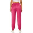 thumbnail image 3 of INSPIRE CHIC Women's Satin Cargo Joggers High Waisted Elastic Waist Casual Pants XL Rose Red, 3 of 6