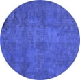thumbnail image 1 of Ahgly Company Indoor Round Abstract Blue Modern Area Rugs, 4' Round, 1 of 4
