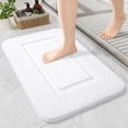 thumbnail image 1 of Alfombra de baño LOCHAS 61x43 cm antideslizante, lavable, de felpa blanca, 1 of 7