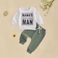 thumbnail image 2 of UAYOTSE Boys 2-Piece Hooded Outfit Letter Print Long Sleeve Sweatshirt and Pants Casual Kids Clothing Set Size 6-12 Months, 2 of 7