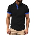 thumbnail image 2 of Mens Polos Shirts Short Sleeve , Button Up Golf Polos Shirt Contrast Color Tshirts Regular Fit Tennis T-Shirts Breathable Summer Casual Tee Tops Turn-Down Collar Pullover, 2 of 7