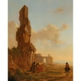 thumbnail image 2 of Jan Both 20x24 Gold Ornate Framed and Double Matted Museum Art Print Titled - An Italianate Landscape with Ruins, 2 of 4