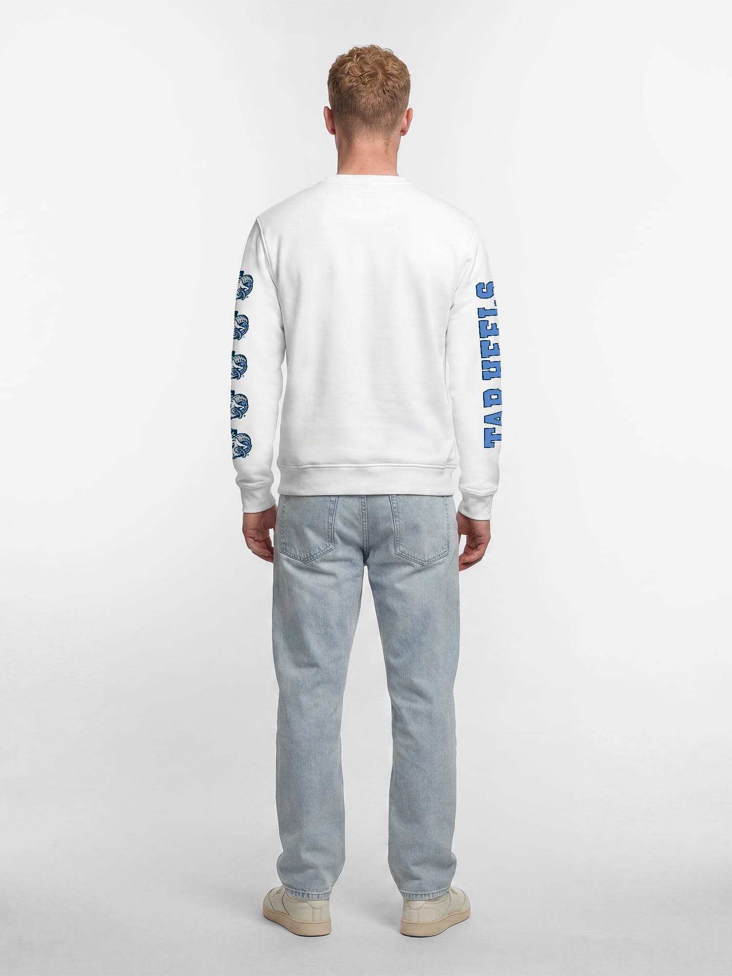 North Carolina Tar Heels Reebok Mens White Crew Sweatshirt