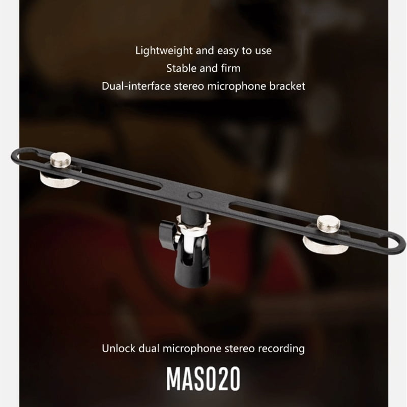 Double Mic Mount Rods with 5/8'' Thread for Most Microphone Stands Boom Arm