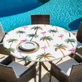 thumbnail image 5 of Palm Trees Round Tablecloth 45-54 Inch Round Fitted Table Cloth with Elastic Edge, Watercolor Tropical Flamingo Summer Waterproof Table Cover Protector for Outdoor Picnic Party Dining, 5 of 6