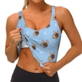 thumbnail image 4 of Xecao Brown French Bulldog for Sports Bra with Removable Pads, Crop Tank Top Design, Women's Longline Sports Bra - Non-Wired - XX-Large, 4 of 9