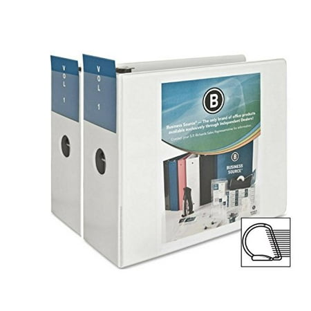 business source 2 pack office binder 5 inch slant d ring view binder