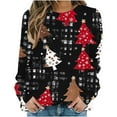 thumbnail image 5 of Womens Baggy Sweatshirts Christmas Clothes Printed Crewneck Pullover Long Sleeve Graphic Sweater Tops (XL, Red #E), 5 of 7
