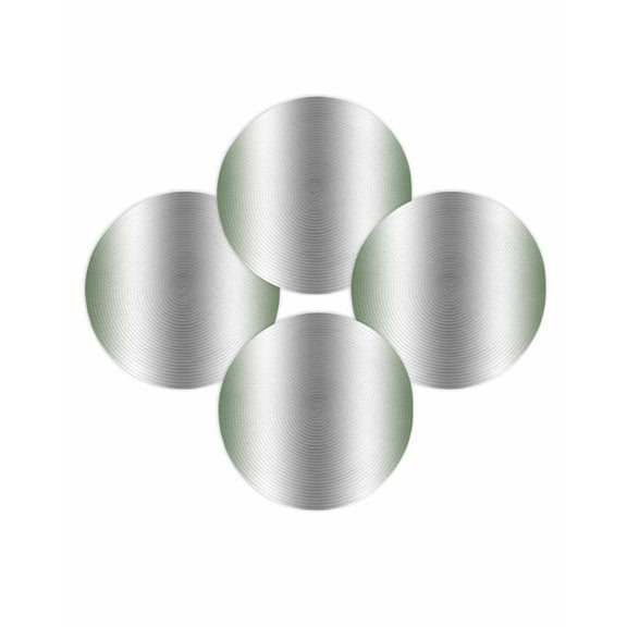 Round Placemats Set of 4 Sage Green Gray Place Mats Washable Woven Placemat Abstract Gradient Color Circle Braided Table Mat for Kitchen Dining Table Party Home Decor 15 Inch