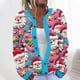 thumbnail image 1 of Cárdigan informal de punto con estampado navideño para mujer, chaqueta con botones y abrigo para mujer, 1 of 5