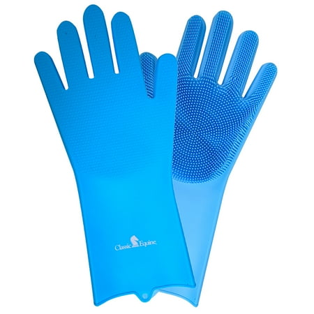 UPC: 0610393120553 | 48CE Classic Equine Horse Grooming Wash Gloves Blue