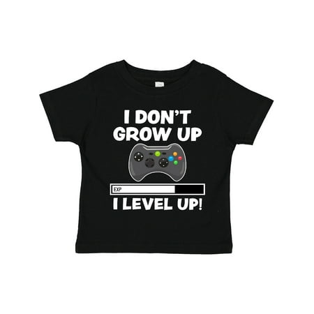 

Inktastic I Dont Grow Up I Level Up with Game Controller Black Boys or Girls Toddler T-Shirt