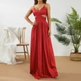 thumbnail image 1 of SAYOO Vestido largo para mujer, correa de espagueti, sin mangas, sin espalda, con cuello en V y plisado SAYOO Moda, 1 of 10