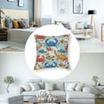 thumbnail image 5 of Yellow Submarine Throw Pillow Cushion Case, Underwater Life Theme Pattern Submarines Whales and Crabs Print, Decorative Square Accent Pillow Cover,  Aqua and Mustard, 5 of 7