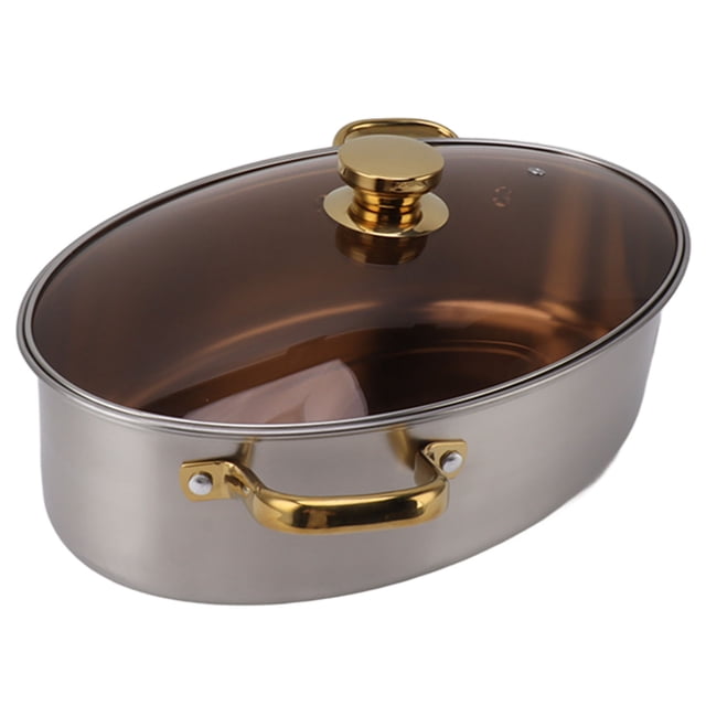 Casserole à Poisson, Lavable au Lave-Vaisselle, Chauffage Rapide, Acier Inoxydable Casserole à Poisson Multi-Usage Transparente pour Fruits de Mer
