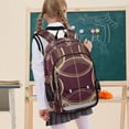 thumbnail image 7 of FORMRS School Backpack 17" Student Travel Bag with Laptop Compartment, Gold Abstract Pattern, 7 of 7