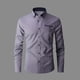 thumbnail image 1 of Ceisia Contrast Panel Stand Collar Shirt Men's Slim Fit Long Sleeve Casual Button-Down Top with Pocket Gray XXXL Gifts, 1 of 6