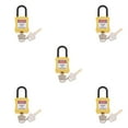 thumbnail image 2 of Ruiboury Cadenas de Verrouillage de Sécurité Courbé en PVC de 38 mm Jaune Résistant et Durable 90x40x19 mm 5Set, 2 of 6