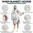 thumbnail image 5 of Wearable Oversized Blanket,Colorful Fantasy Food Elements Pattern Wearable Blanket Hoodie for Adults,Cozy Hooded Blankets with Super Pockets,Super Warm Fuzzy Pullover for Women & Men, 5 of 6
