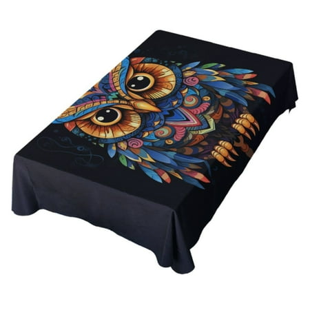 

JSTEL Owl Print Ethnic Bohemian Table Cloth Rectangle 60 x 120 Inch Tablecloth Anti Wrinkle Table Cover for Dining Kitchen Parties
