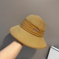thumbnail image 3 of LinYooLi Summer Straw Woven Diamond Lettered Fisherman's Hat, Women's Sun Shading And Sun Protection Straw Hat, Beach Vacation Versatile Beach Hat Trend, 3 of 9