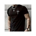 thumbnail image 1 of Camiseta cruzada con estilo para hombre - Camiseta casual de manga corta con cuello redondo - Ligera y cómoda para aventuras al aire libre - Ropa ideal para hombre, 1 of 5