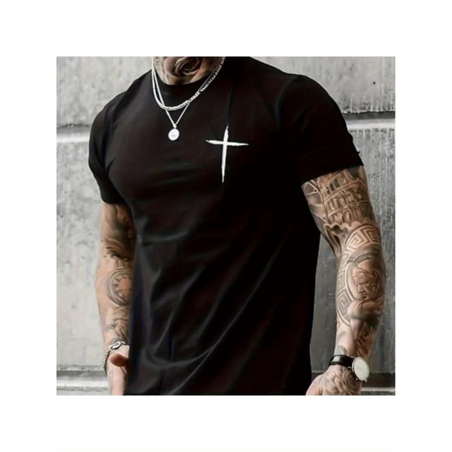 T-shirt à Col Rond pour Homme - T-Shirt Décontracté à Manches Courtes avec Col Rond - Coupe et Confortable pour Aventures en Plein Air - Vêtements Idéaux pour Homme