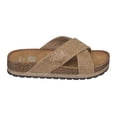 thumbnail image 2 of GC Shoes Women's Cork Platform Footbed Sandals, Casual Summer Comfort Slides, Criss Cross Strap Slip Ons, Ariane/Gold/6, 2 of 5