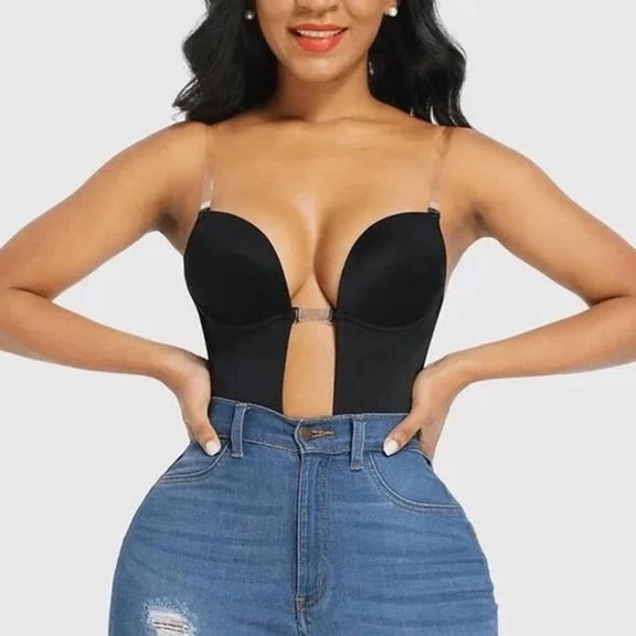 Women's Backless Invisible Shapewear – Strapless Deep Plunge Bodysuit, Fits All Backless Dresses