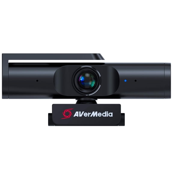 AVerMedia Live Streamer CAM 513-4K 30 fps UHD, Ultra Wide Angle Webcam with Fixed-Focus Glass Lens, for Indoor Lighting, Works with OBS, Zoom, Black