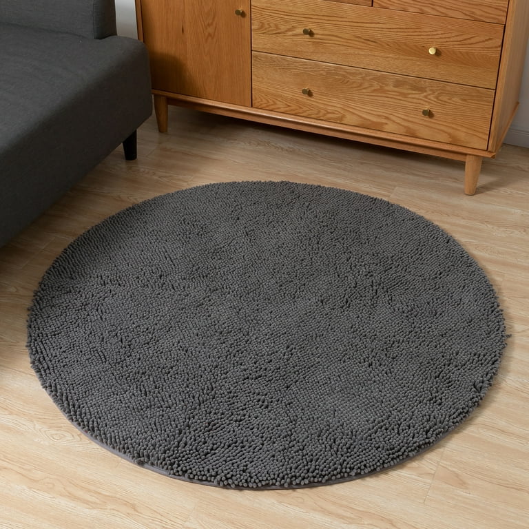 Round Rug, Circle Chenille Rug for Living Room, Round Area Rug
