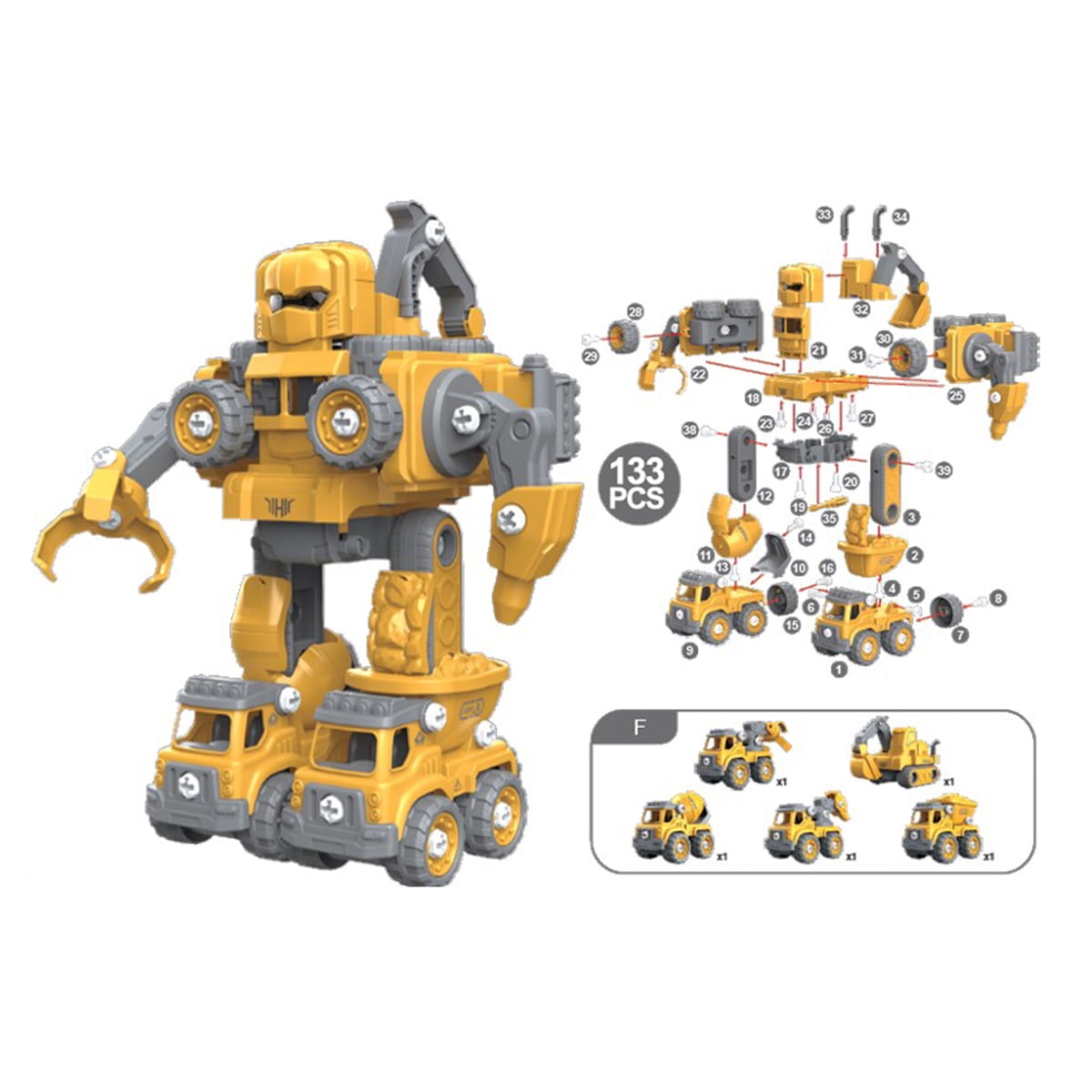 Lexibook RoboTruck, 5 in 1 robot kit with light and sound effects- ROBD10