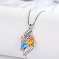 thumbnail image 5 of Taioiat Double Birthstone Necklaces for Women 18K Gold Plated Birthstone Rose Flower Jewelry Anniversary Valentines Day Mother's Day Birthday Gifts for Her Wife Girlfriend Mom, 5 of 7