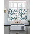 thumbnail image 2 of Turquoise Grey Tier Curtains 24 Inch Length,Sheer Curtains for Bedroom Living Room Window Geometric Circle Modern Abstract Simple Art Small Half Window Kitchen Curtains & Drapes 27.5"x24" 2 Panels, 2 of 6
