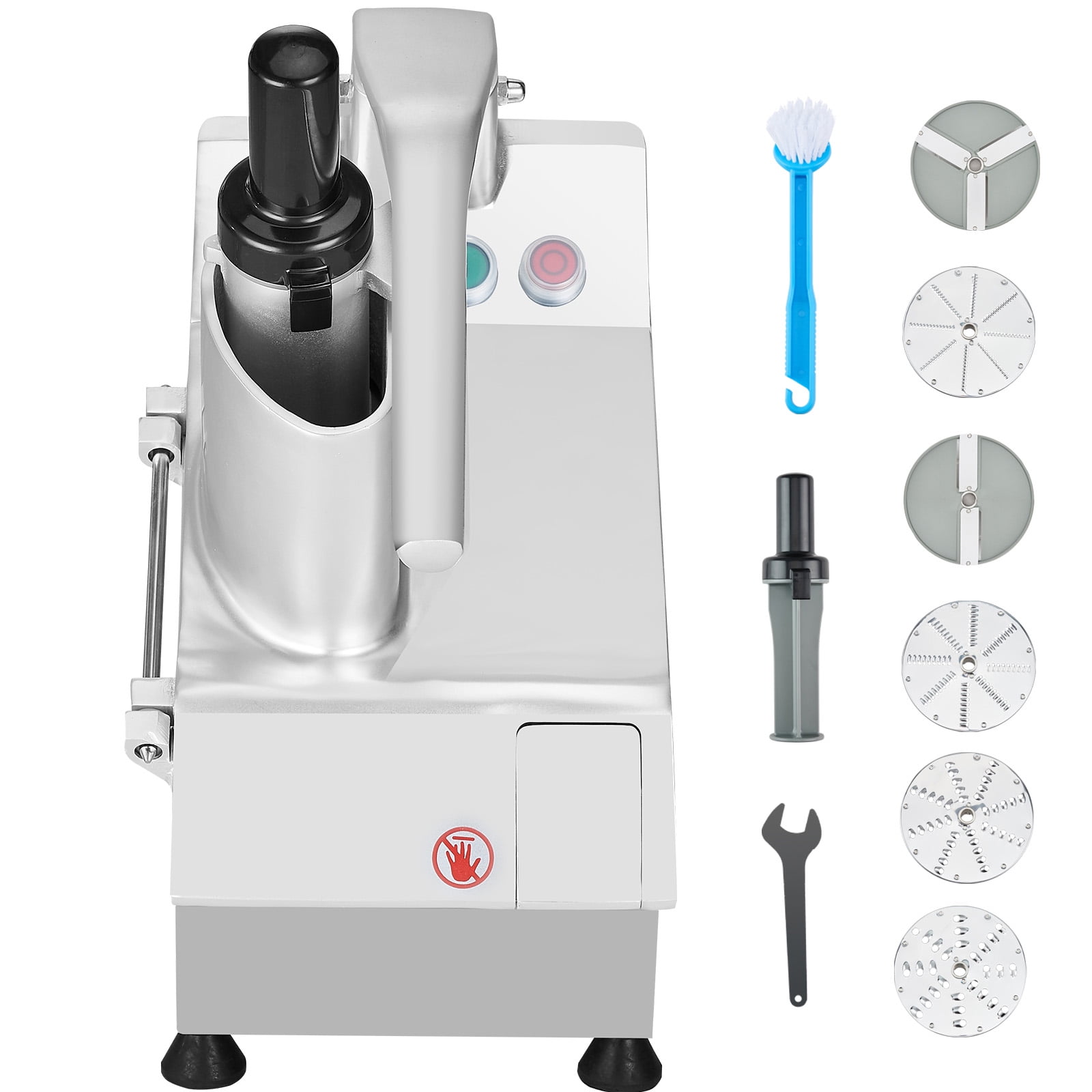 KFFKFF  Commercial Food Processor 550W Stainless Steel Grain Grinder Electric Food Cutter for Vegetables Fruits 3mm/5mm/7mm/10mm Grater, 2mm/4mm Cutter