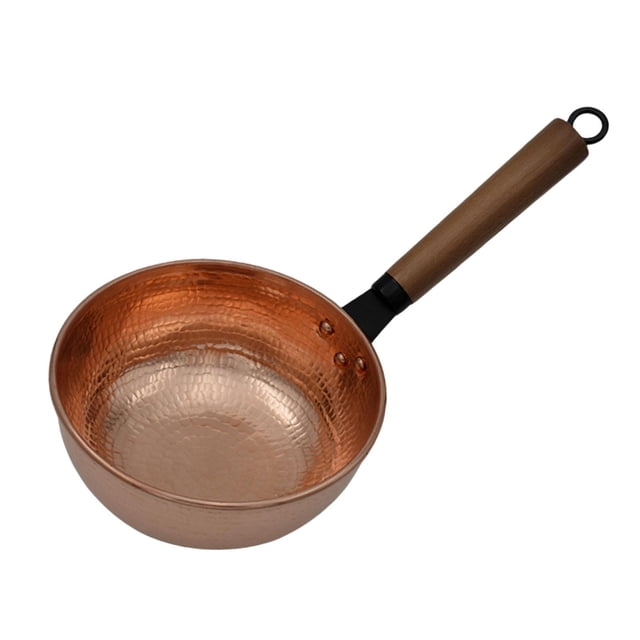 Abbracc Copper Pot Sauce Pan Multifunctional Butter Warmer Copper Easy Cleaning Cookware Round Bottom