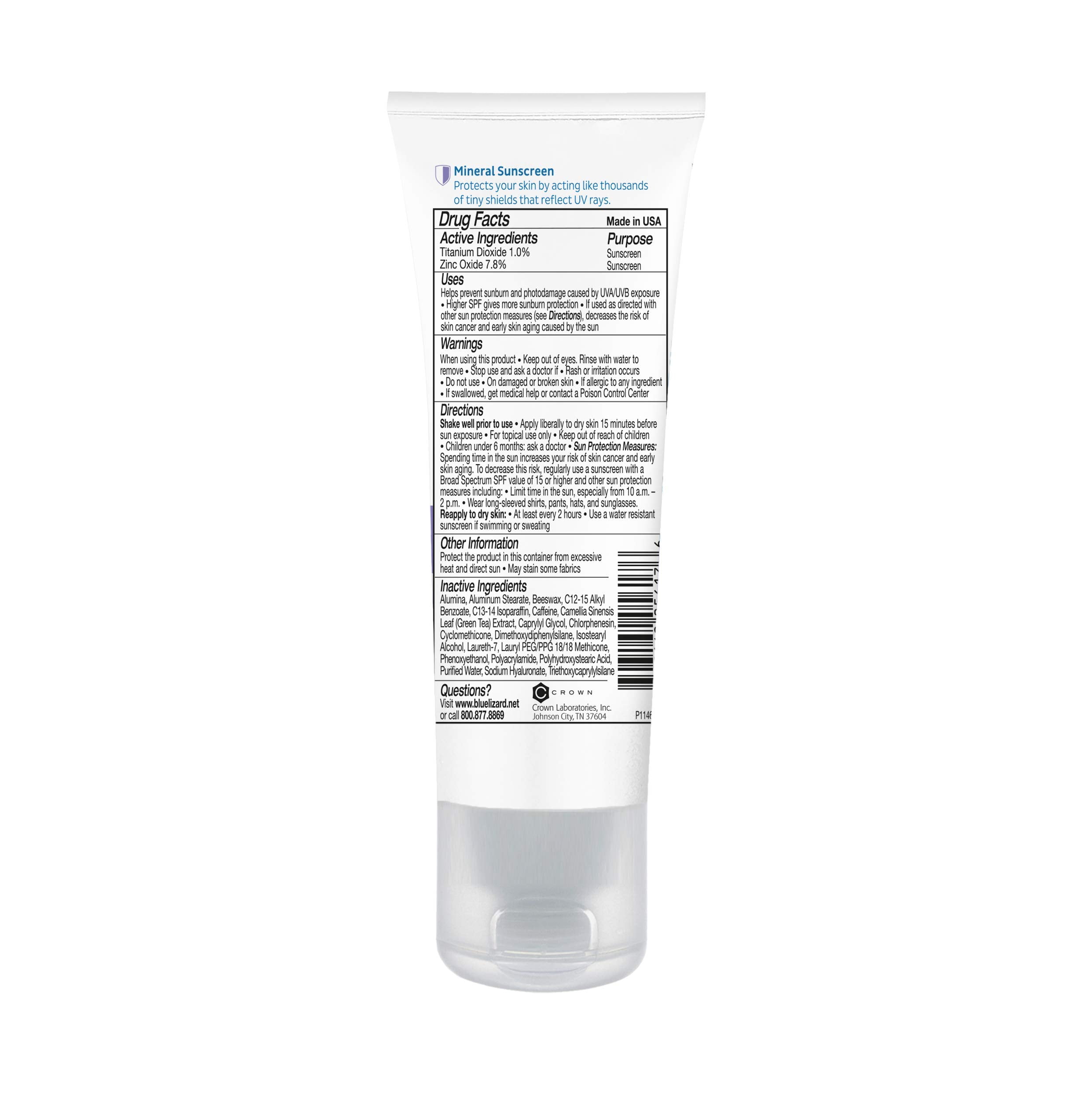 Blue Lizard Sensitive FACE Mineral Sunscreen with Zinc Oxide and Hydrating Hyaluronic Acid, SPF 30+, Water Resistant, UVA/UVB Protection with Smart Cap Technology - Fragrance Free, 1.7 oz.