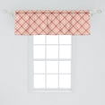 thumbnail image 2 of Ambesonne Checkered Valance Pack of 2, Abstract Tartan Ornaments, 54"X18", Coral and Pale Yellow, 2 of 3