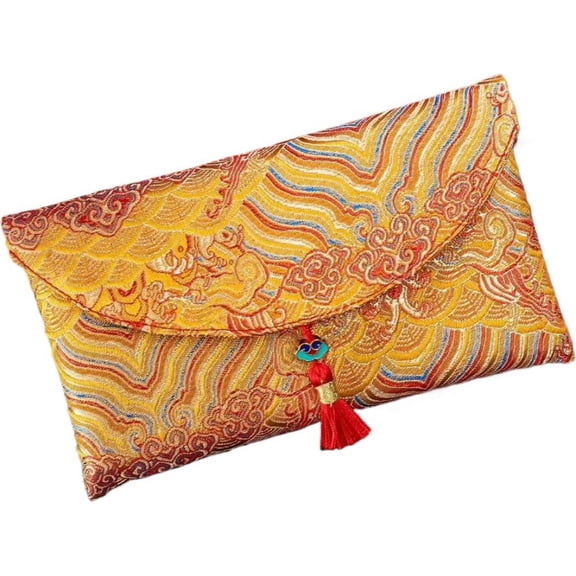 RED Pocket Lucky Money Envelope Brocade Fabric Red Envelope